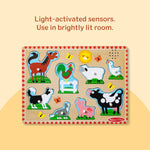 Melissa & Doug Farm Animals Sound Wooden Puzzle for Toddlers with Light-Activated Sounds, Music Learning Toy Ages 2+