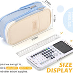 EASTHILL Big Capacity Pencil Pen Case Office College School Large Storage High Capacity Bag Pouch Holder Box Organizer Light Blue