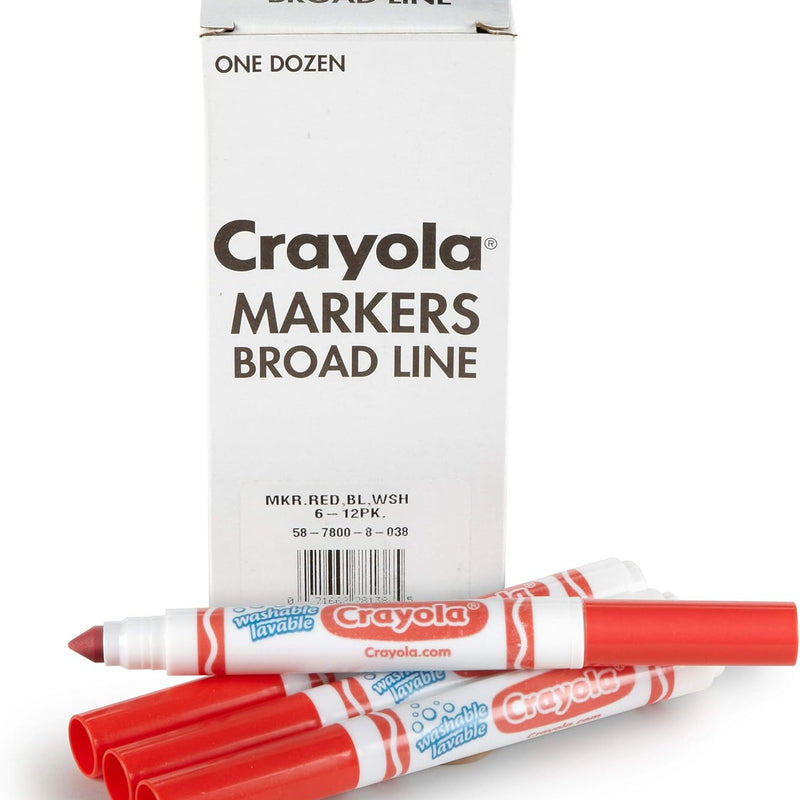 Crayola Washable Markers for Kids - Black (12ct), Bulk Broad Line Markers for School, Classroom Essentials, Teacher Classroom Must Haves for Elementary School