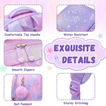 PIG PIG GIRL Kids Backpack for Girls - School Bags for Middle School Students - Book Bag for Elementary Primary - Kawaii Ita Backpack - Purple