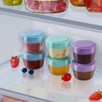Salad Dressing Container to Go with lids Dishwasher and Microwave Safe | Tiny Condiment Containers with Graduated Lines, Reusable Leakproof Small Sauce Containers for Lunch Box 6 Pcs 2.7 OZ Mixed 1