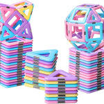 Tolnetr Magnetic Tiles Toys for 3 4 5 6 7 8+ Year Old Boys Girls Upgrade Macaron Castle Blocks Building Set for Toddlers STEM Creativity/Educational Toys for Kids Age 3-6 Christmas Birthday Gifts