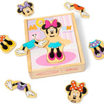 Disney Minnie Mouse Mix-and-Match Dress-Up Puzzle - 18 Piece Wooden Educational Toy for Toddlers Ages 3+ with Storage Case