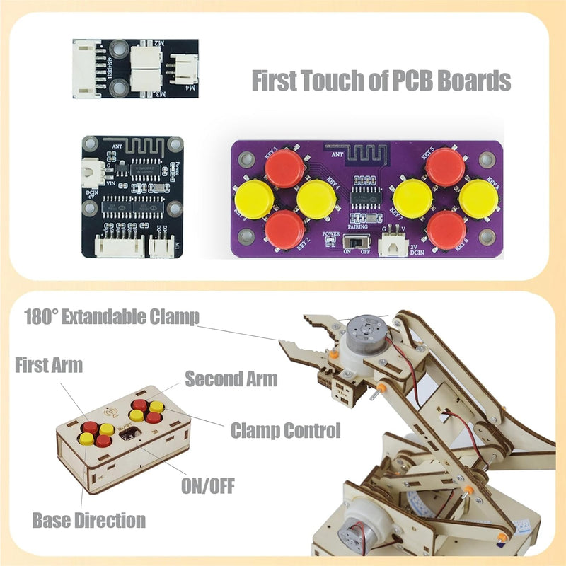 Robot Arm Kit for Kids Ages 8-12, 14-16 Teens Adults STEM Toys Building Engineering 9 10 11 13 14 15 16+ Year Old Boys Girls Gifts