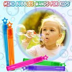 120 Pcs Mini Bubble Wands in 10 Colors, Bulk Party Favors for Kids, Themed Birthday, Christmas, New Year, Valentine, Carnival, School Classroom Prizes for Boys & Girls, Ideal Goodies Bags Stuffers