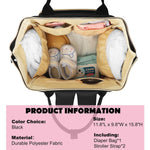 Diaper Bag Backpack Multifunction Maternity Nappy Baby Bag for Girls & Boys Large Capacity Travel Diaper Bags Dark Black