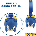Sonic The Hedgehog kids' wireless Bluetooth headphones with safe volume, adjustable headband, and rechargeable battery