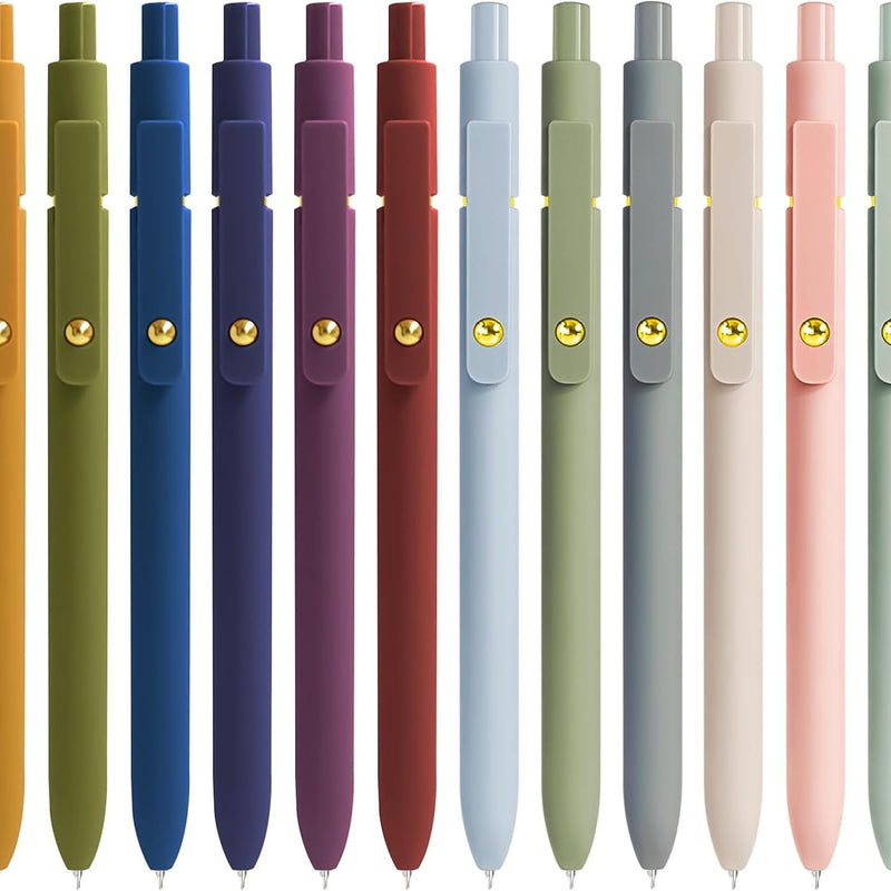YOXMJDB Gel Pens, 5 Pcs 0.5mm Fine Point Smooth Writing Pens Cute Pens, High-End Series Black Ink Pens for Journaling Note Taking, School Office Supplies for Women Men (5 Pcs Vintage)