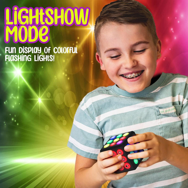 PlayRoute Light-Up Memory & Brain Games Cube - Fun Gift Ideas for Ages 6-12+ Years