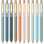 Linbsunne Gel Pens Black Ink Pens for Office 0.5mm Fine Point Pen Smooth Writing Retractable (Metal gold clip-10 pcs)