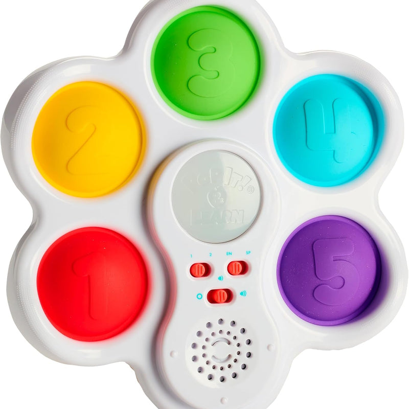 Chuckle & Roar Pop It Board, Bilingual Toddler Learning Toy, Quiet Mode | Bilingual English & Spanish Learning, Quiet Mode for Silent Popping, Ages 6 Months to 2+, Learn Mode with Questions