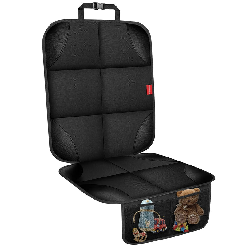 Car Seat Protector, Carseat Seat Protectors with Thick Padding No Imprints | Non-Slip Backing, Waterproof, Universal Fit, Heat Resistant, 600D Fabric Car Seat Covers with Storage Pockets for Baby