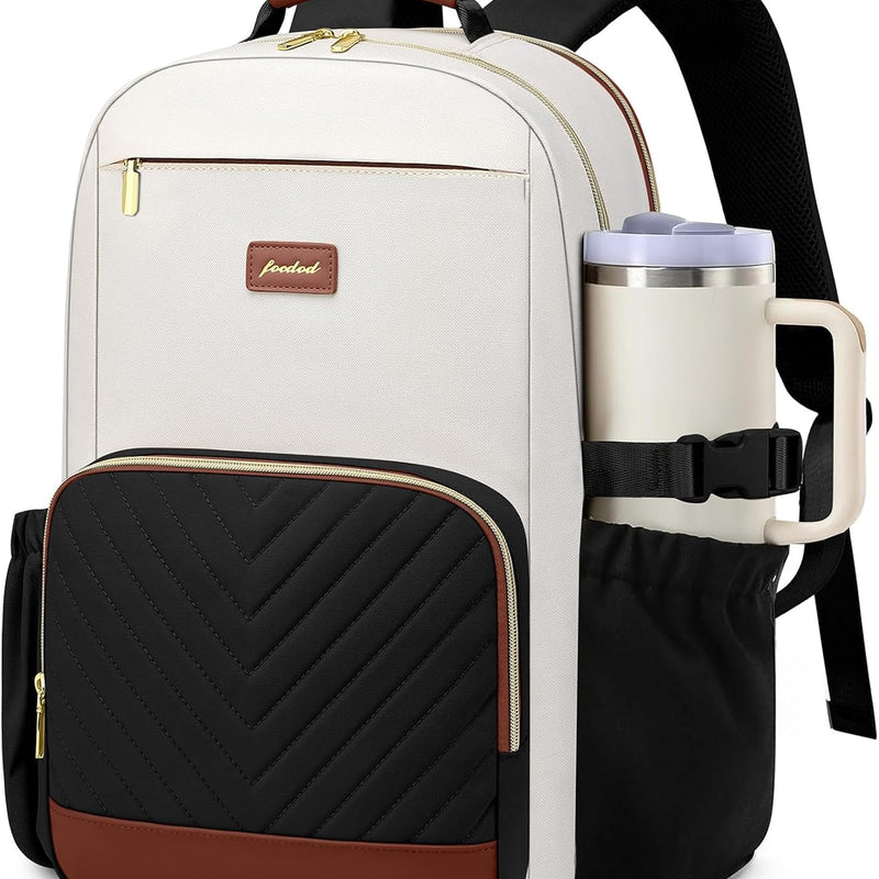 Laptop Backpack for Women Bookbag: 15.6 inch Work School Backpacks with Pouch Pocket for Large Capacity Cup & USB Charger College Book Bag Travel Business Nurse Teacher Bookbags Anti-theft Back Pack