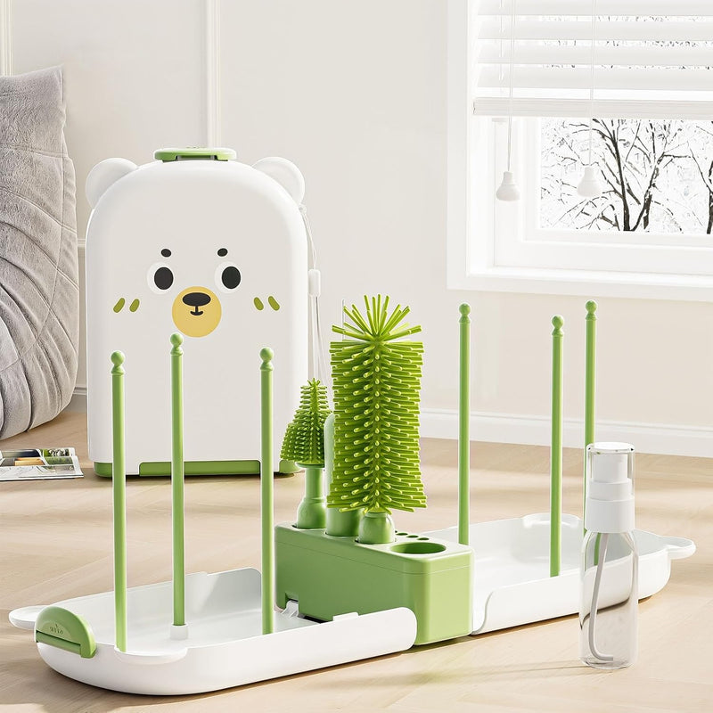 Travel Baby Bottle Cleaner Kit, 6-in-1 Brush Set for Bottles & Pumps | Compact Bottle Brush Set for Infant Feeding • Compact Travel Case • Bottles & Breast Pump Parts • BPA Free • On-the-Go