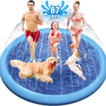 Raxurt Non-Slip Splash Pad for Kids and Dog, 67'' Splash Pad Thicken 0.58mm for Kids Ages 4-8 Toddler Baby Splash Sprinkler Pad Dog Pool Summer Outdoor Water Toys for Boys Girls