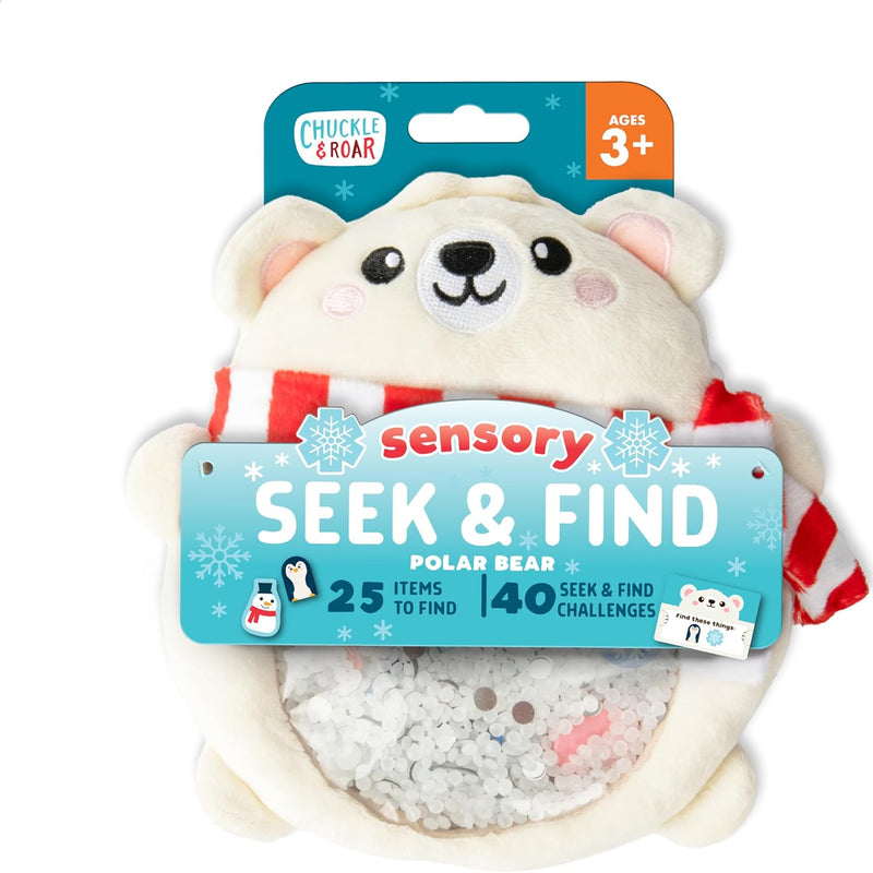 Chuckle & Roar Sensory Seek & Find Plush Bear Toy with Hidden Objects, 40 Cards, Ages 3+