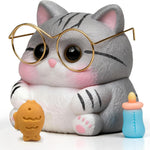 Cat Squishy Toy, Soft TPR Stress Relief Sensory Squeeze Toys, Cute Kawaii Desk Toy, Birthday Gift and Party Favor for Kids and Adults