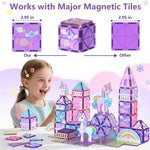 GobiDex Magnetic Building Blocks Unicorn Toys for Girls, Princess Magnetic Tiles Building Toys for Kids Ages 3-5 4-8, STEM Sensory Toddler Game Birthday Gift for Girls Boys Ages 3+