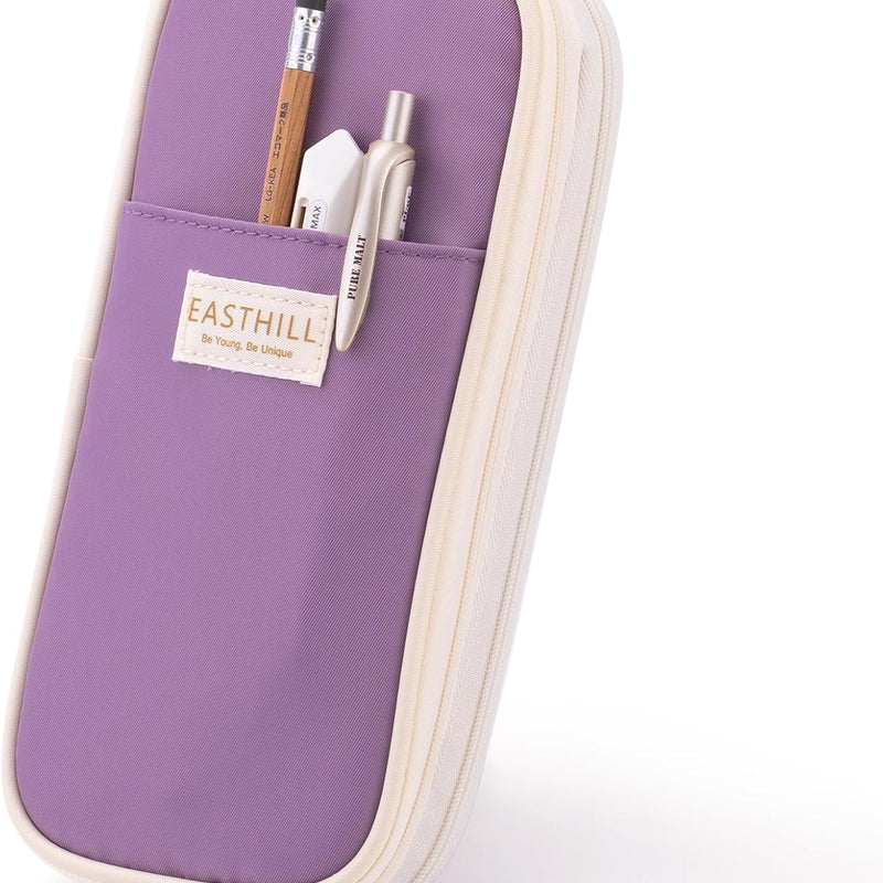 EASTHILL Big Capacity Pencil Case Large Pencil Pouch Stationery Pen Bag for Teen Girls-Pink