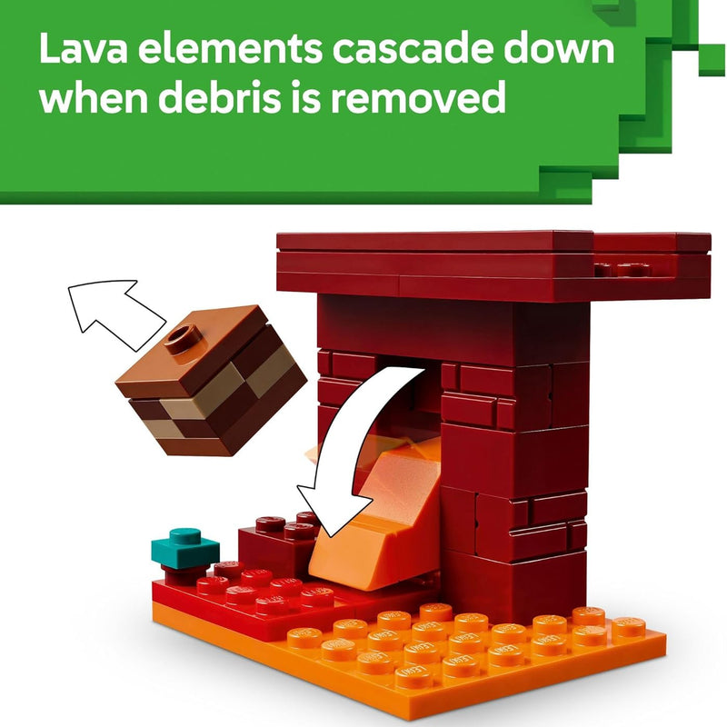 LEGO Minecraft The Nether Lava Battle Toy and Playset for Kids Ages 6+