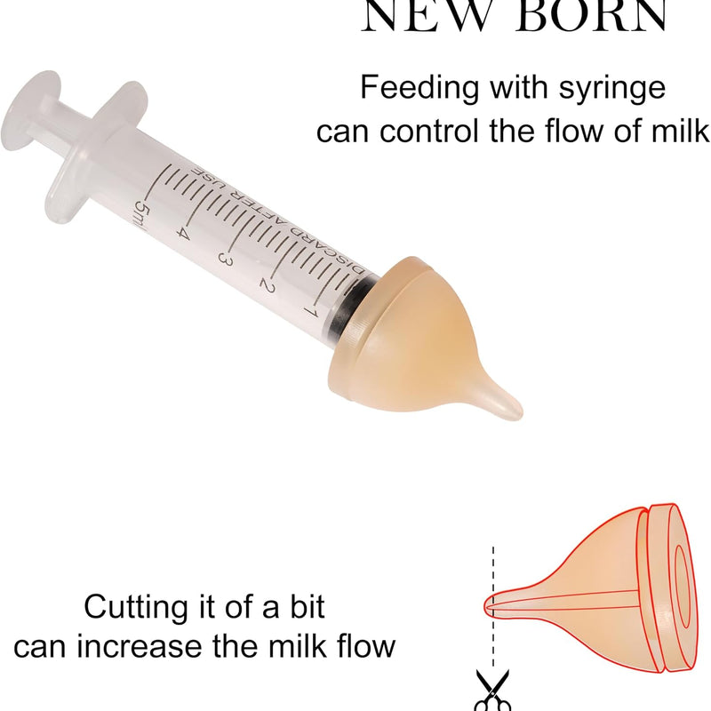 Doggiema Kittens Feeder Bottle,Silicone Feeding Nipple and Syringes | Angled Bottle suitable for kitten feeding,Bottle ventilation system,Three types of nipple can cover kitten's different ages