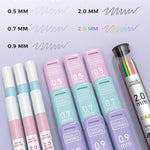 Four Candies 36PCS Mechanical Pencil Set with 624 Lead Refills (Pink) | 0.5mm - 2.0mm Mechanical Pencils, Aesthetic School Supplies for Writing, Drawing, Drafting , Note-Taking & Back to School