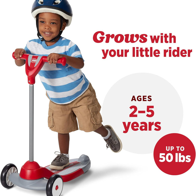 Radio Flyer My 1st Scooter, Red, 3-Wheel Balance Scooter for Kids 2-5 Years Old, Extra Wide Base and Easy Foot Brake