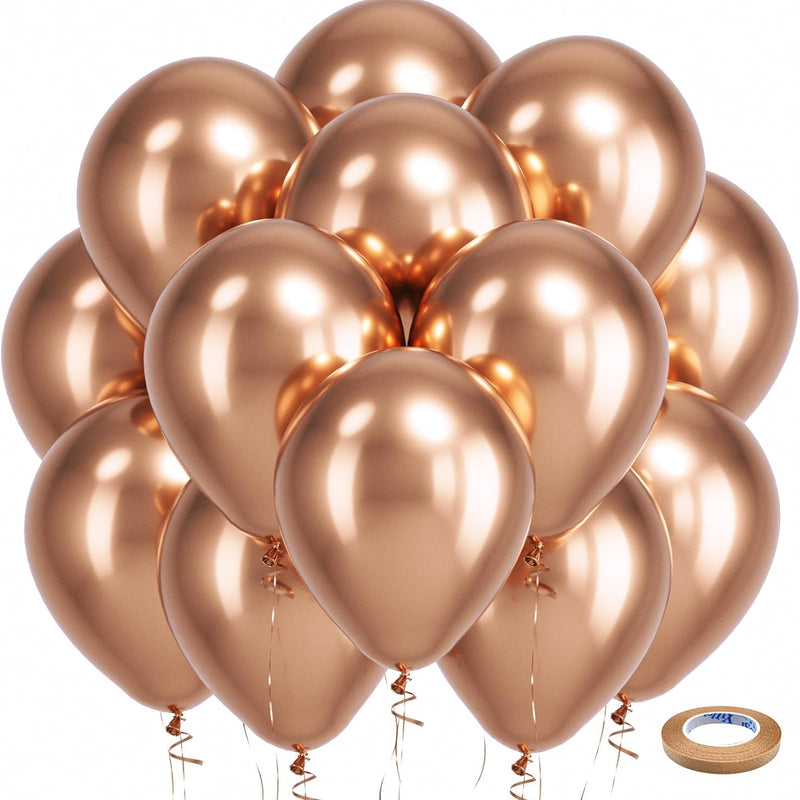 Bezente metallic champagne gold balloons latex party decorations 100 pack 12 inch round helium