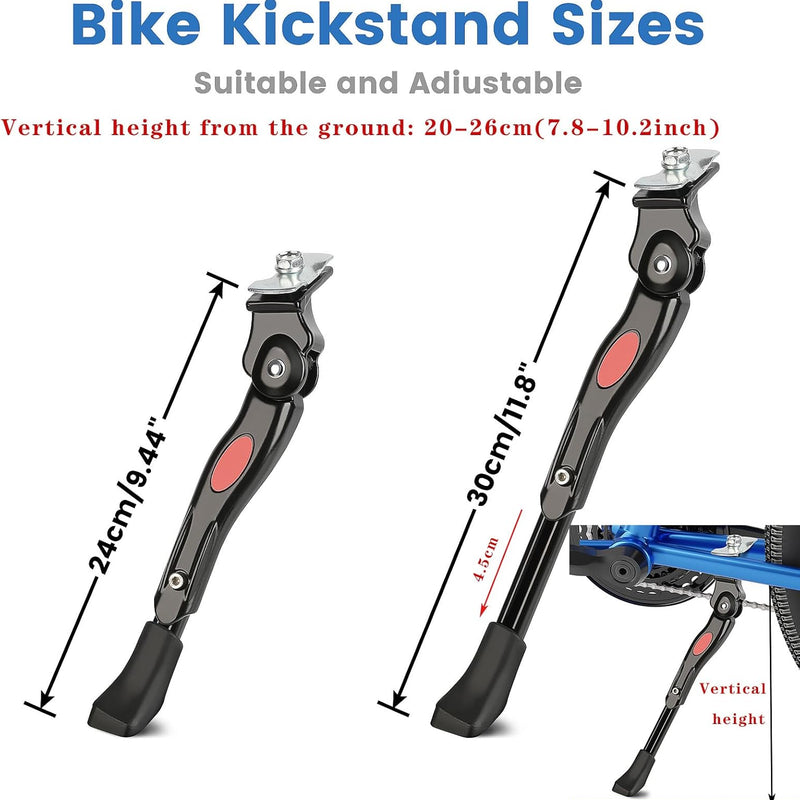 veckuson kickstand for kids bikes, 16-22 inch adjustable aluminum alloy center mount