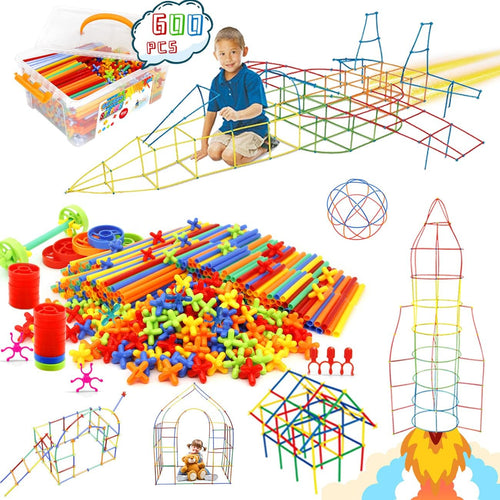Ggiibro Straw Constructor Toys STEM Building Toy for Kids