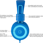 noot products K11 Kids Headphones Wired 3.5mm Jack Tangle-Free Skyline Blue | 5ft Long Cord, Foldable, Plug in On-Ear Headset for iPad, Amazon Kindle Fire, Boys, Girls, School, Laptop Travel Plane Tablet