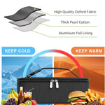 Small Lunch Box Insulated Lunch Bag for Women Men, Bento Kids Lunch Box, Compact Portable Thermal Meal Cooler Bags with Buckle Handle for Work & School, Black 5L
