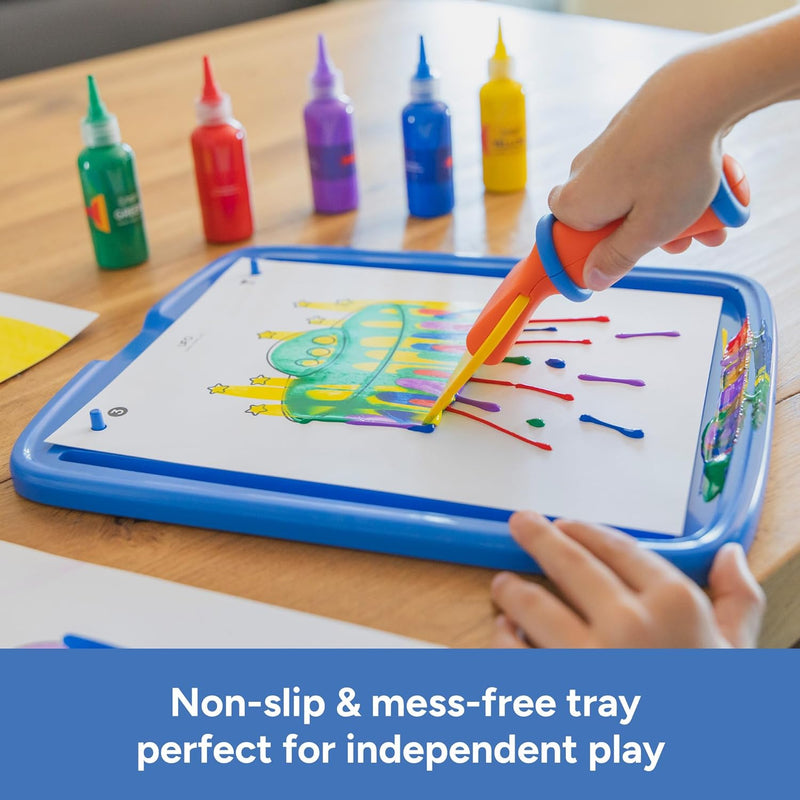 Educational Insights Squeegee Art Kit - DIY Crafts for Kids Ages 4-8, Squeegee Painting Kit for Kids, Arts and Crafts Projects, Mess Free Art Activities, Fun Craft Kits, Paint Supplies Included