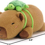 SQEQE Weighted Stuffed Animals Capybara Plush, Weighted Capybara Stuffed Animals with Turtle Backpack, Soft Pillow Toy for Kids Adults, Birthday Present & Valentines Gifts 9.8 Inch, 0.8 Lb