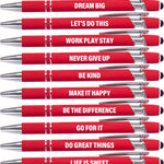 Actsun Funny Pens - 12 Pack Fine Point Smooth Writing Pens with Inspirational Tips, Black Ink, Touch Stylus Screens, Motivational Gift for Office & Desk Accessories