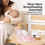 Organic Nursing Pads, 14 Washable Breast Pads,Wash Bag (Pastel Touch, L 5") | Viscose Derived from Bamboo, Breast Pads for Breastfeeding, Reusable Nipple Covers, Breastfeeding Essentials, Soft, Absorbent
