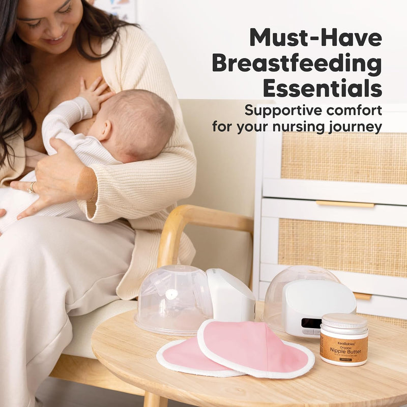 Organic Nursing Pads, 14 Washable Breast Pads,Wash Bag (Pastel Touch, L 5") | Viscose Derived from Bamboo, Breast Pads for Breastfeeding, Reusable Nipple Covers, Breastfeeding Essentials, Soft, Absorbent