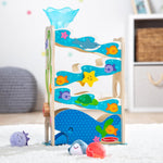 Melissa & Doug Rollables Wooden Ocean Slide Infant and Toddler Toy (5 Pieces) Ocean Themed Toys For Toddlers, Early Learning Toys For Infants And Toddlers Ages 1+ - FSC Certified