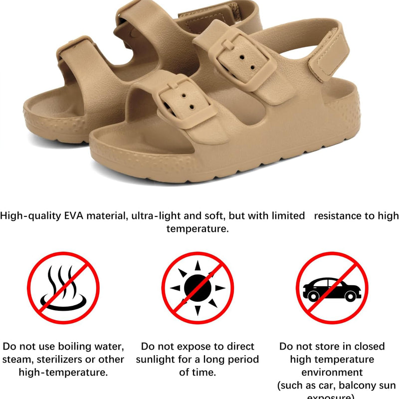 ChayChax Toddler Boys Girls Double Buckle Sandals Children's Adjustable Back Strap Water Sandal