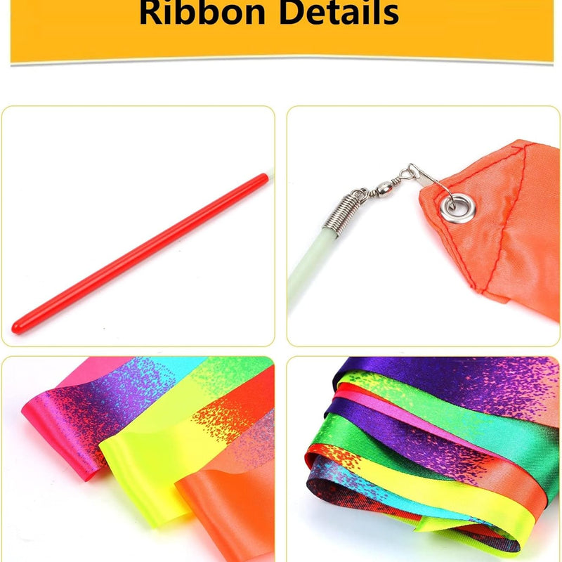 dervea 20 Pack Ribbon Dancing Wands Party Favors for Kids, Rainbow Birthday Decorations, Princess Party Supplies, Girls Party Games, Gymnastics Goody Bag Stuffers (Rainbow)