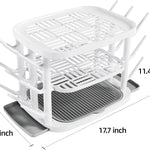Baby Bottle Drying Rack,3-Tier Large Capacity Countertop Organizer with 360° Ventilation, Removable Drip Tray, Non-Slip Base – Easy to Clean Bottle Holder for Baby Accessories