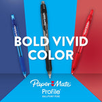 Paper Mate Profile Retractable Ballpoint Pens, Bold Point (1.4mm), Assorted Colors, 12 Count - Back to School, Office, Teacher Supplies