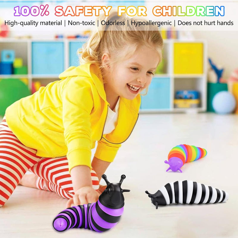 Cevioce Fidget Slug Toy 3Pcs Autism Sensory Toys for Autistic Children Airplane Car Travel Essential Toys Gifts for Kids Toddlers Girls Boys Slug Fidget Toys for Kid Adult Easter Basket Stuffers