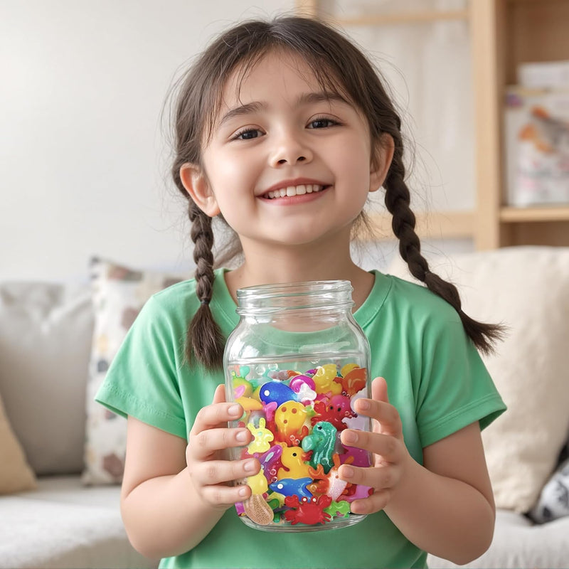Timetome DIY Squishy Maker Kit for Kids Ages 3+ | Magic Water Elf Gel Toy Set with 20 Gels & 10 Molds, Glitter Glow Sensory Craft Activity for Creative Play
