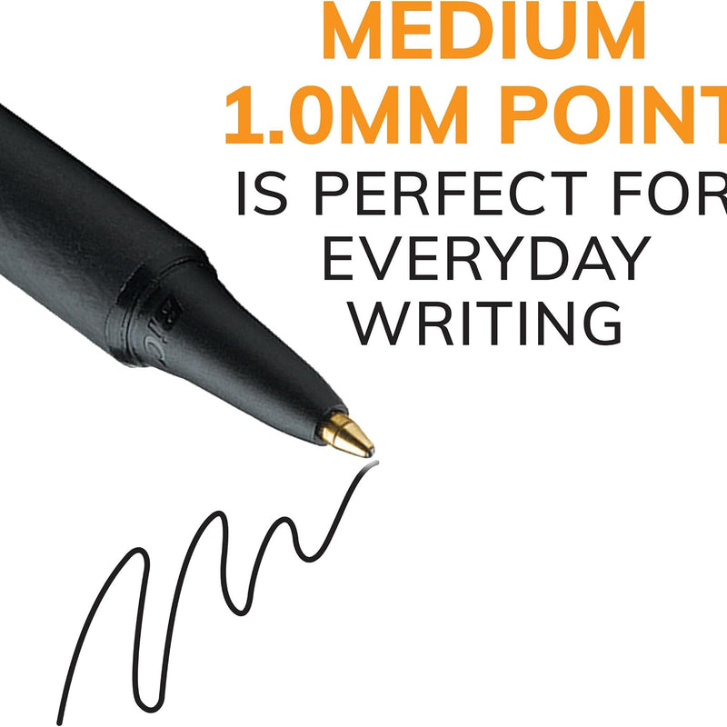 BIC Soft Feel Retractable Ballpoint Pen,1.0 mm Medium Point, Bulk School Supplies for Students and Teachers, No-Slip Grip, 36-Count in Black & Blue