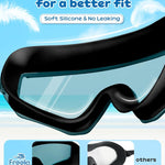Freela 2 Pack Kids Swim Goggles for 8-16, Anti-Fog UV Protection Extra Silicone Layer Swimming Goggles for Youth Boys Girls