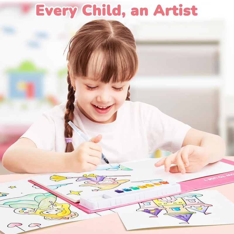 JoyCat Magical Pony Paint with Water Coloring Books for Toddlers and Kids Ages 3-5, 4-8, Arts and Crafts Drawing Activities Toy