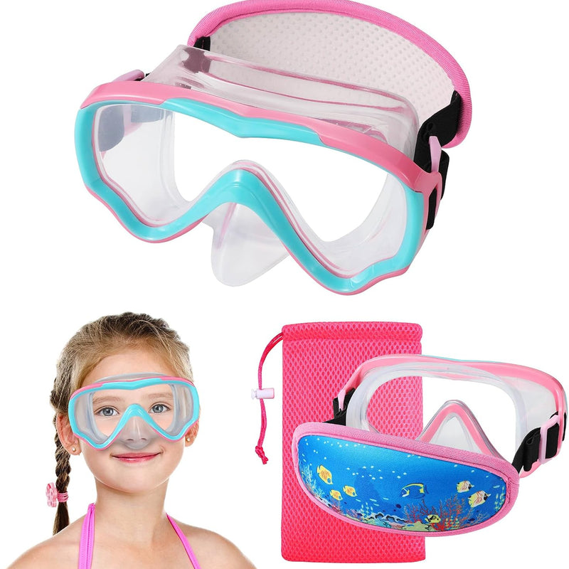 Swim Goggles Kids 6-14, Diving Mask No Tangle Strap，Water Goggles Nose Cover for JR / Youth