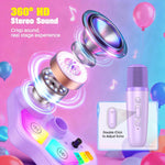 stand karaoke machine for kids, 2 wireless mics, rechargeable, kids microphone, birthday party gift