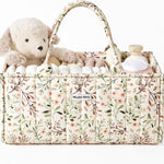 Blissful Diary Floral Diaper Caddy Organizer, Stylish Nursery Storage Basket, Diaper Bag,Gift for Baby Shower, Baby Registry Must Have, Newborn Essentials, Pastoral Daisy